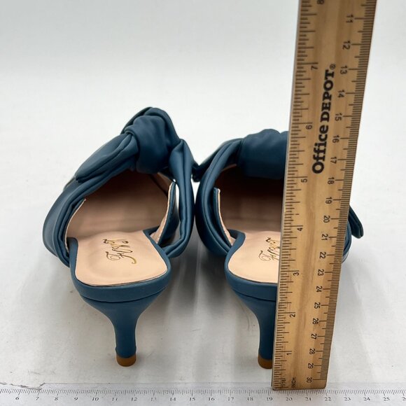 FOWT High Heel Pumps Closed Toe Sandals Kitten Heel Slip on Pointed Toe Stra - Picture 4 of 6